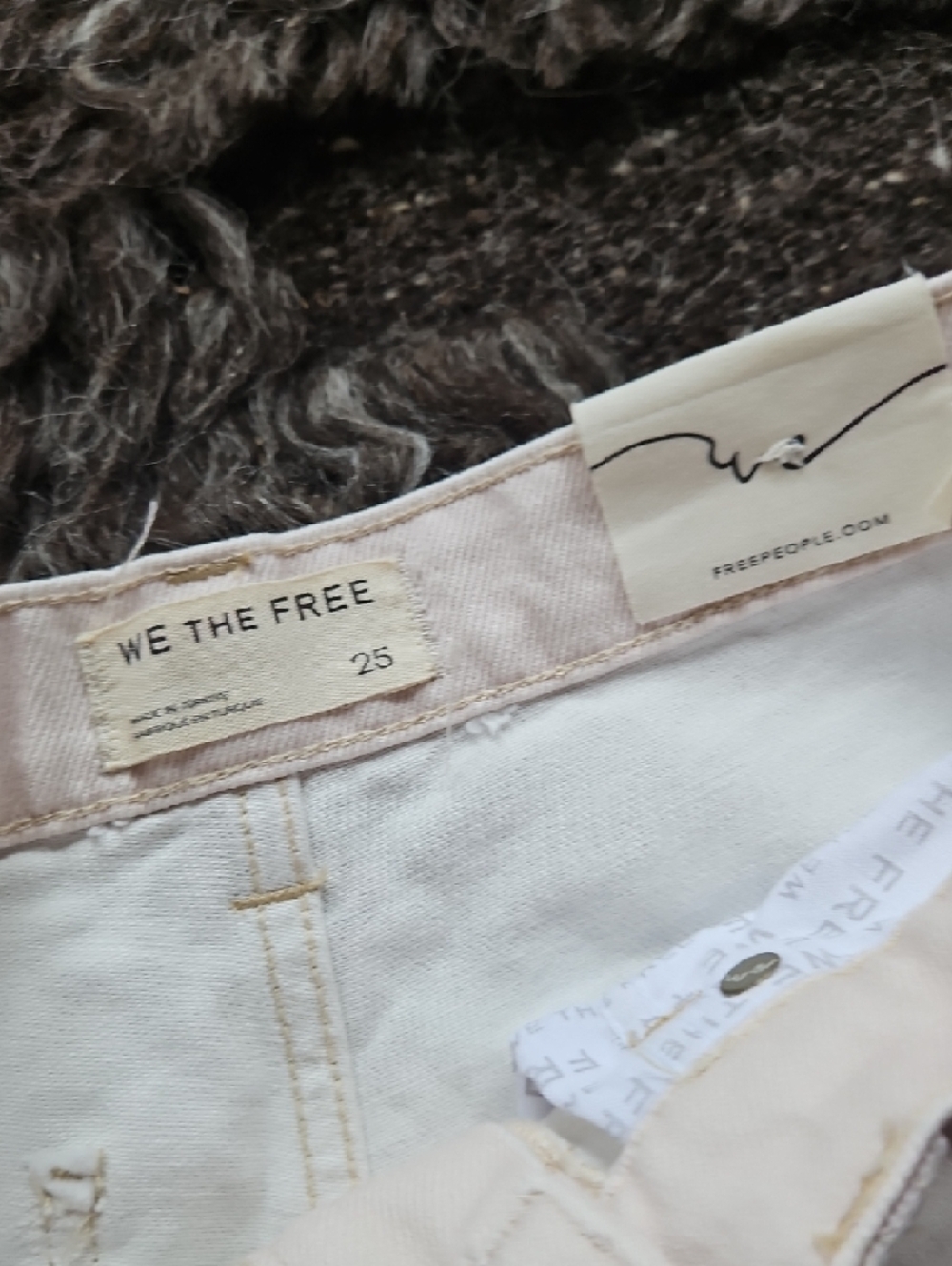 Free People Cream Straight-Leg Jeans with Pastel Heart & Floral Appliqués - Picture 9 of 11